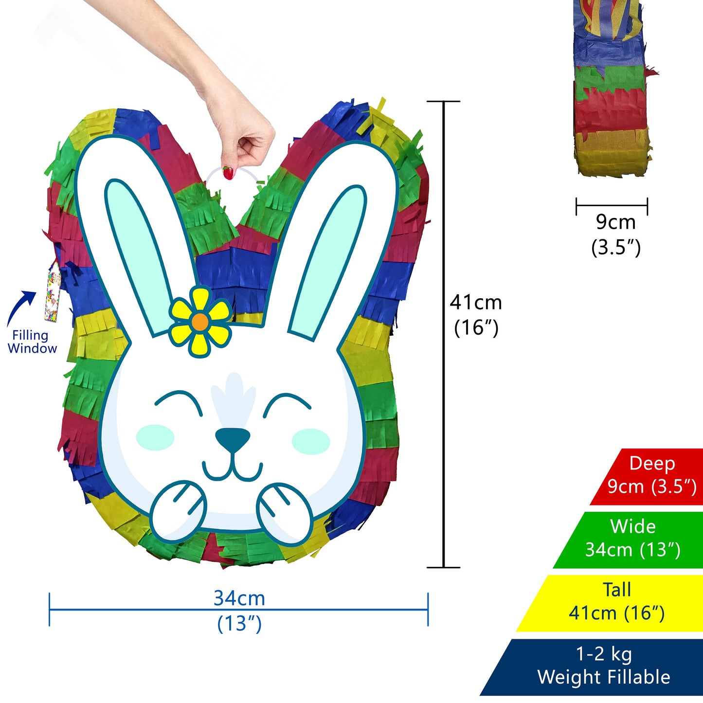 Easter 2026 Pinata Cute Bunny Rabbit with stick New happy surprise hunt party bonnet basket Pascha colourful Resurrection Sunday good Friday
