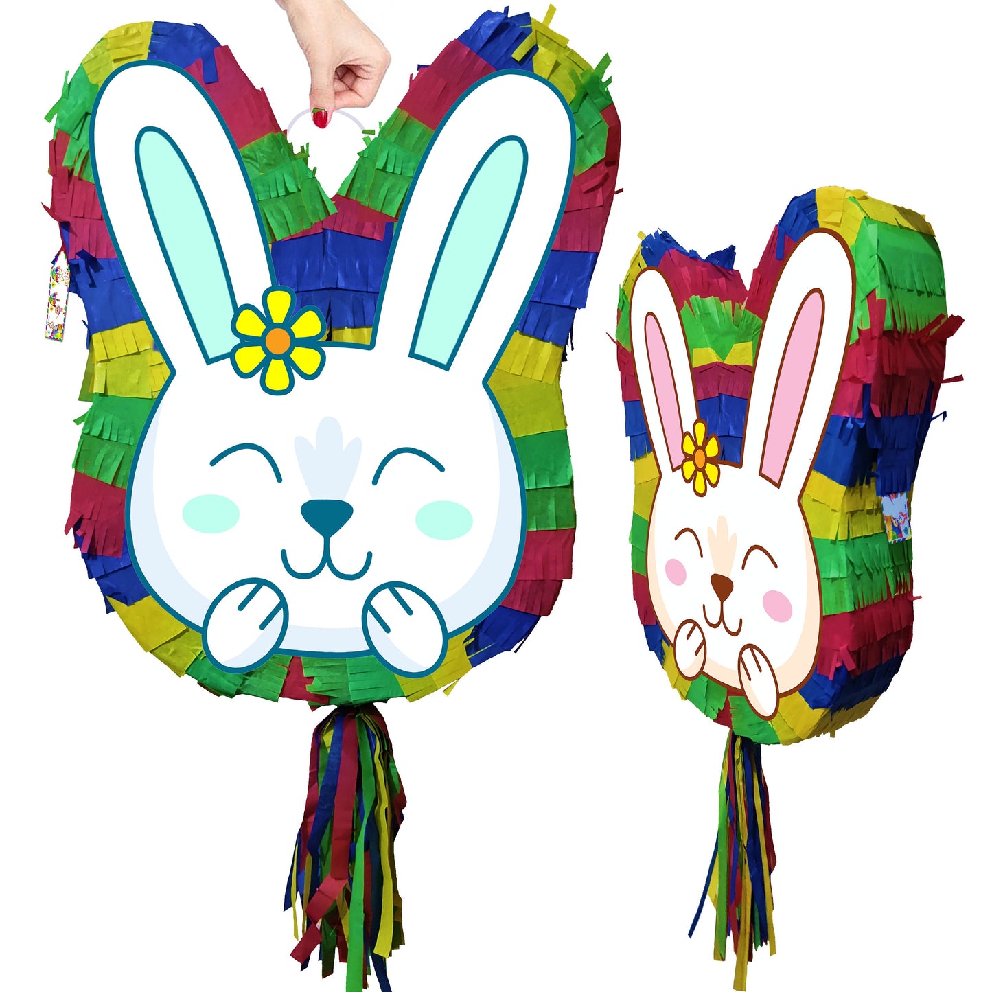 Bunny Rabbit Pinata with Stick & Blindfold, Easter Party Game