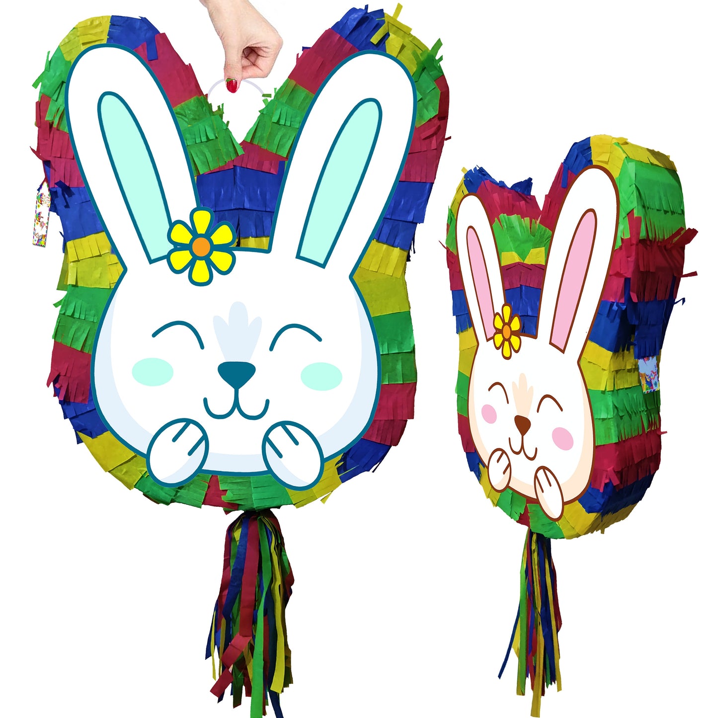Easter 2026 Pinata Cute Bunny Rabbit with stick New happy surprise hunt party bonnet basket Pascha colourful Resurrection Sunday good Friday