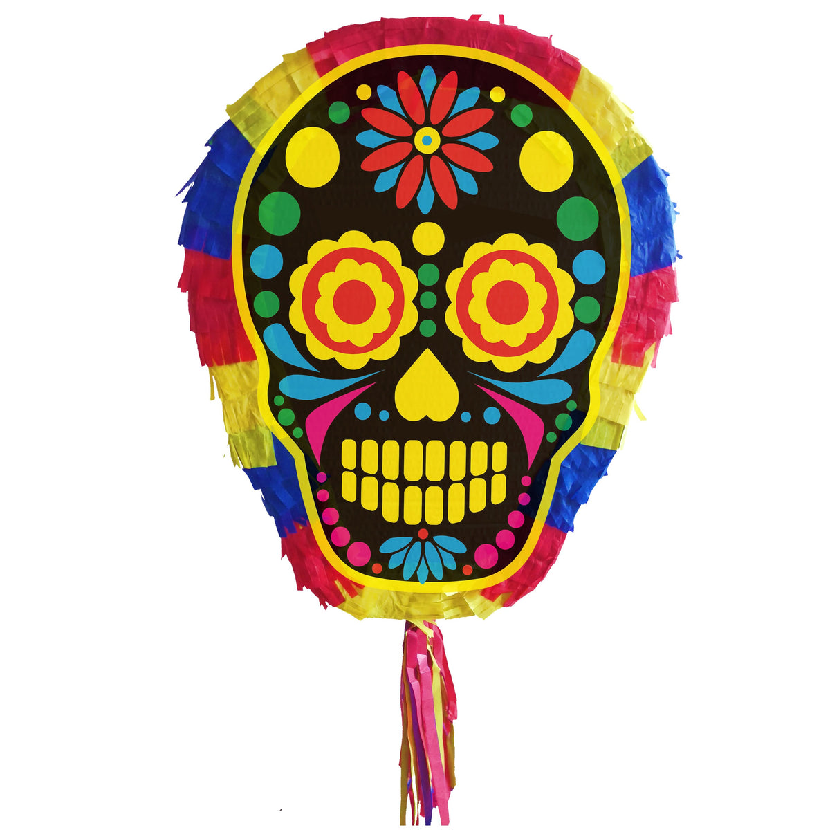 Skull Piñata with Stick & Blindfold, Halloween Party Game