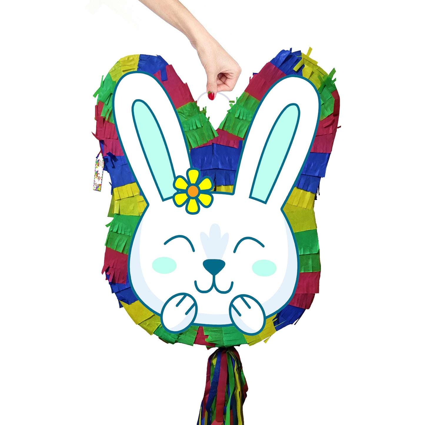 Bunny Rabbit Pinata with Stick & Blindfold, Easter Party Game