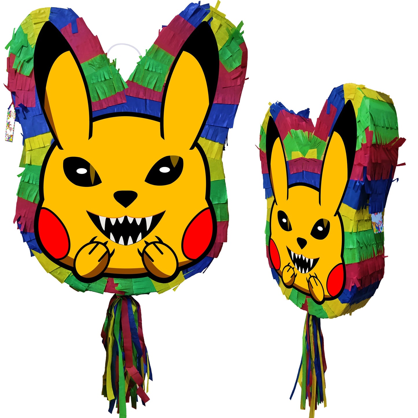 Creepy Pikachu Piñata with Stick & Blindfold, Halloween Party Game