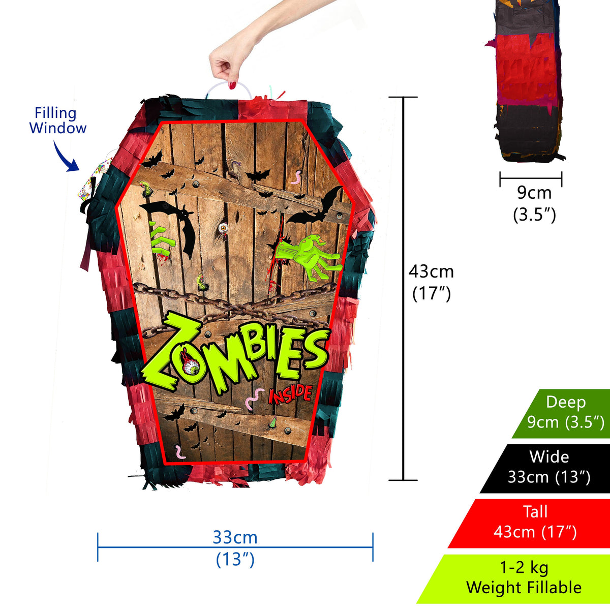 Zombie Coffin Pinata with Stick & Blindfold, Halloween Party Game – Its ...