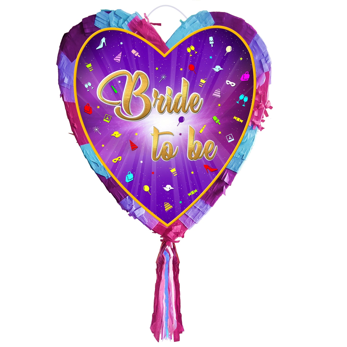 Bride To Be Heart Pinata with Stick & Blindfold, Hen Party Game