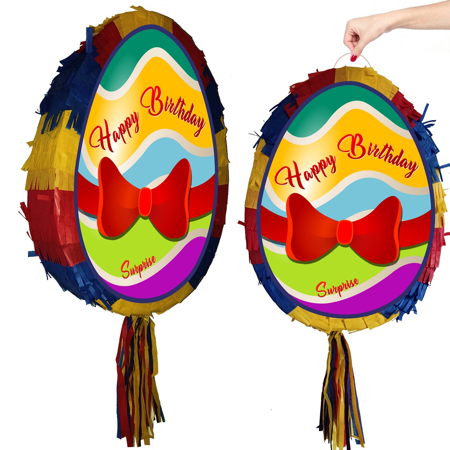 Egg Pinata with Stick & Blindfold: Birthday or Easter Party Game
