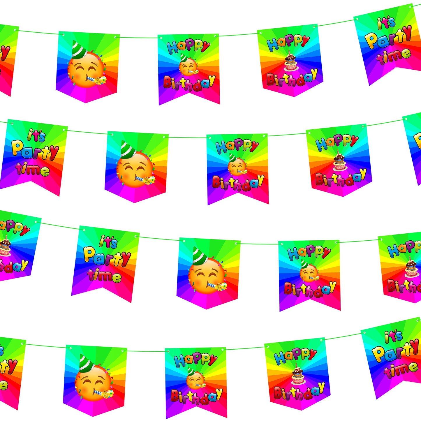 Pull String Birthday Pinata with Bunting Banner