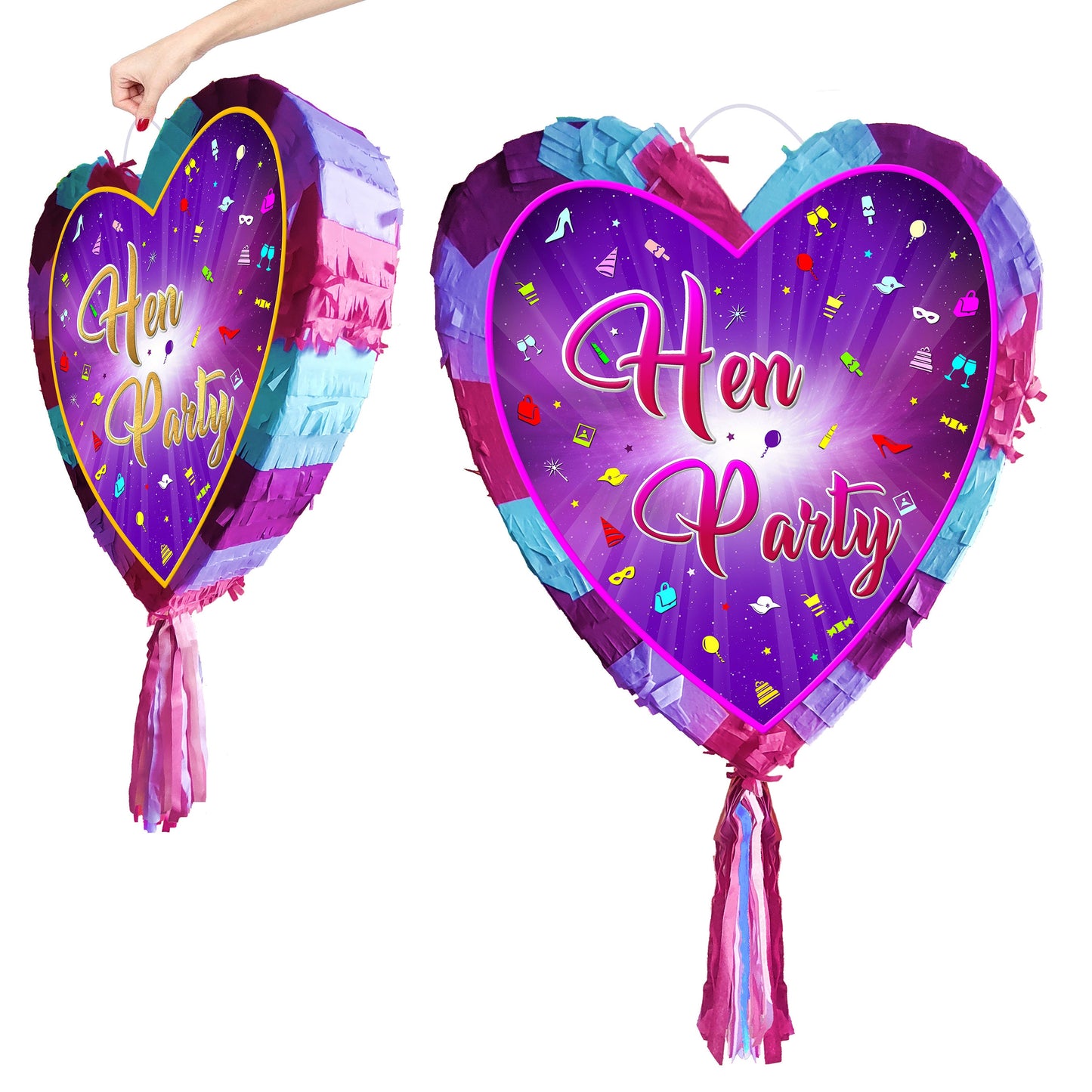 Heart Hen Party Pinata with Stick & Blindfold
