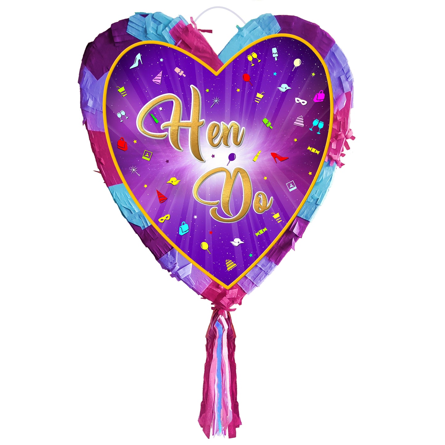 Heart Hen Do Pinata with Stick & Blindfold, Girls Party Game