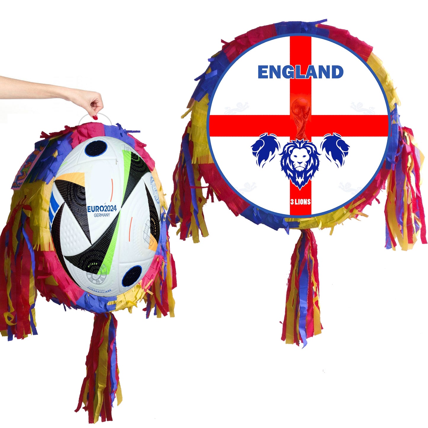 England Football Piñata with Stick & Blindfold, Three Lions Party Game