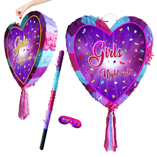 Girls Night Out Heart Pinata with Stick & Blindfold