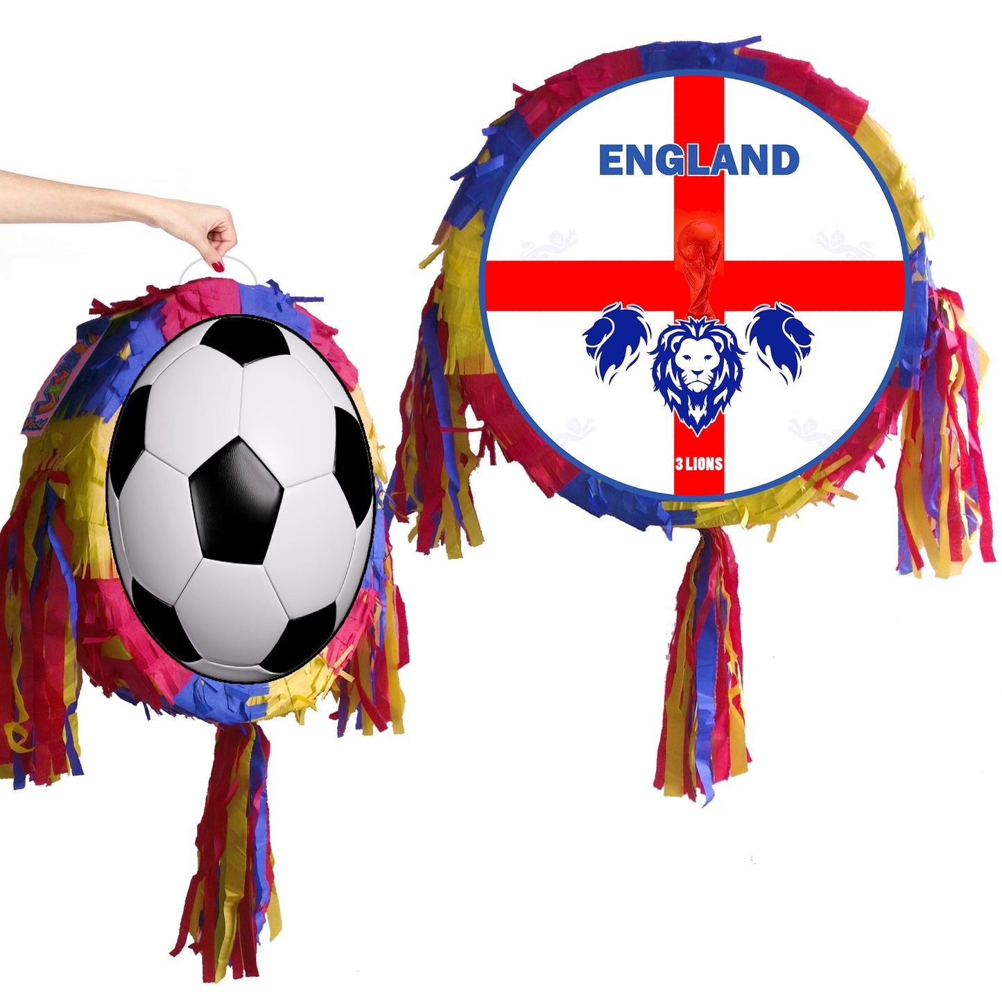 England Football Piñata with Stick & Blindfold, Three Lions Party Game
