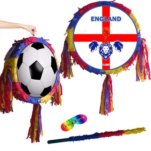 England Football Piñata with Stick & Blindfold, Three Lions Party Game