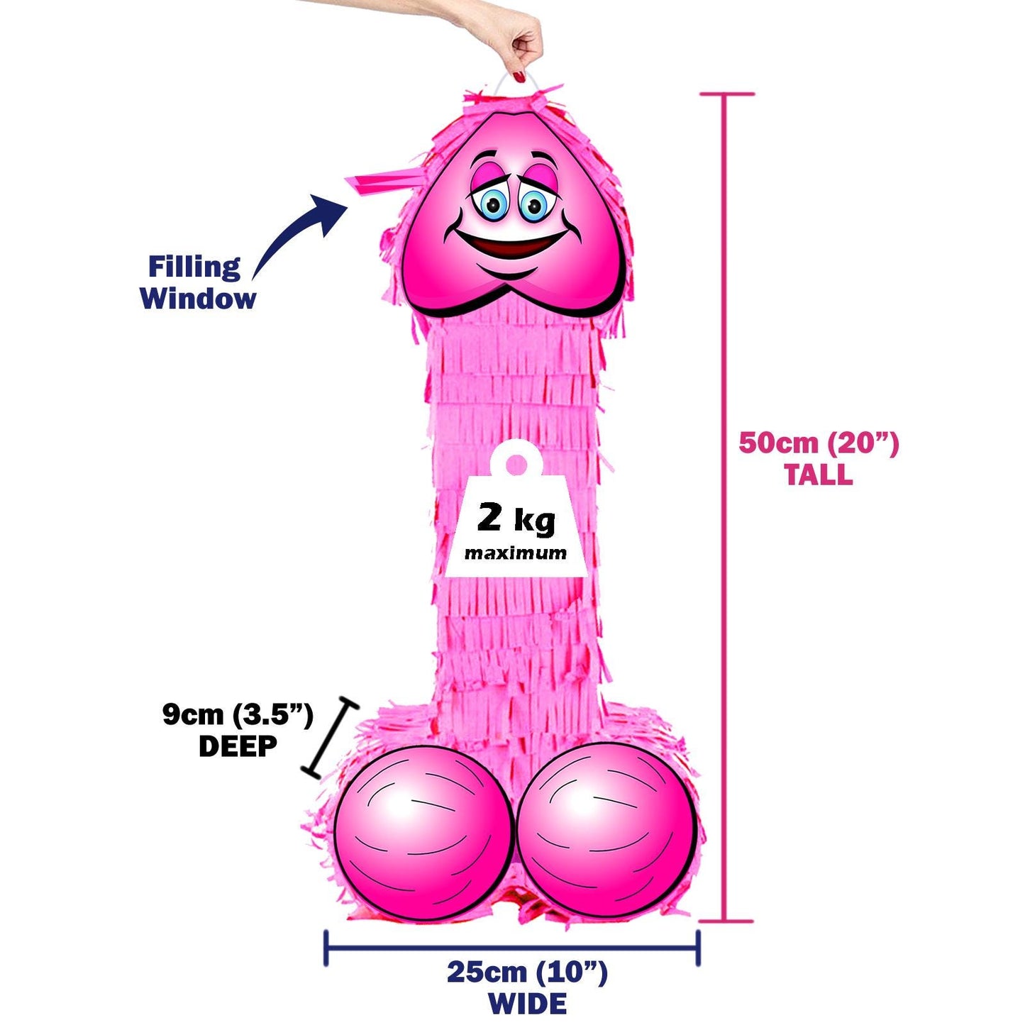 Hen Party Willy Pinata with Stick & Blindfold, Adult Game