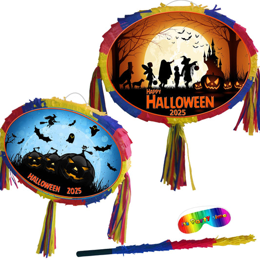 Halloween Piñata with Stick & Blindfold, Scary Party Game