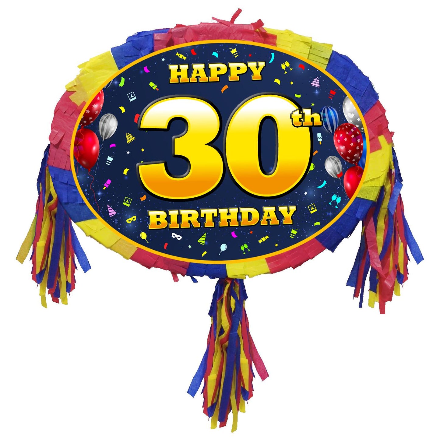 30th Birthday Pinata with Stick & Blindfold