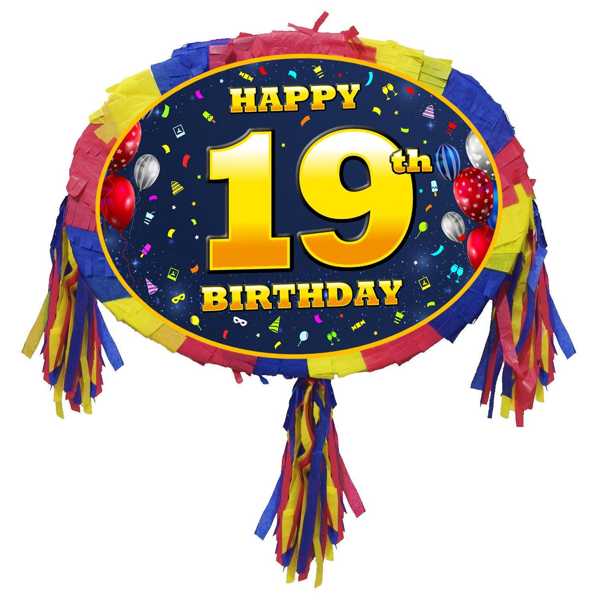 19th Birthday Number Pinata happy universal theme Party piñata supplies adult debut stick Smash Game unisex nineteen nineteenth 19 years