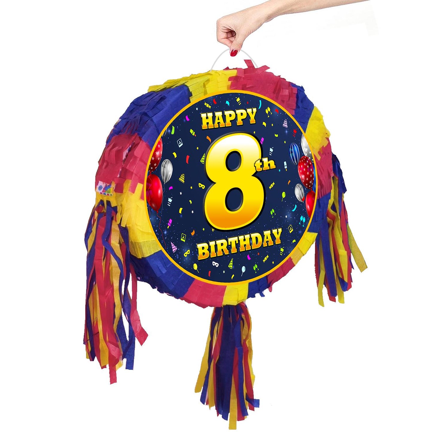 8th Birthday Pinata with Stick & Blindfold, Party Game