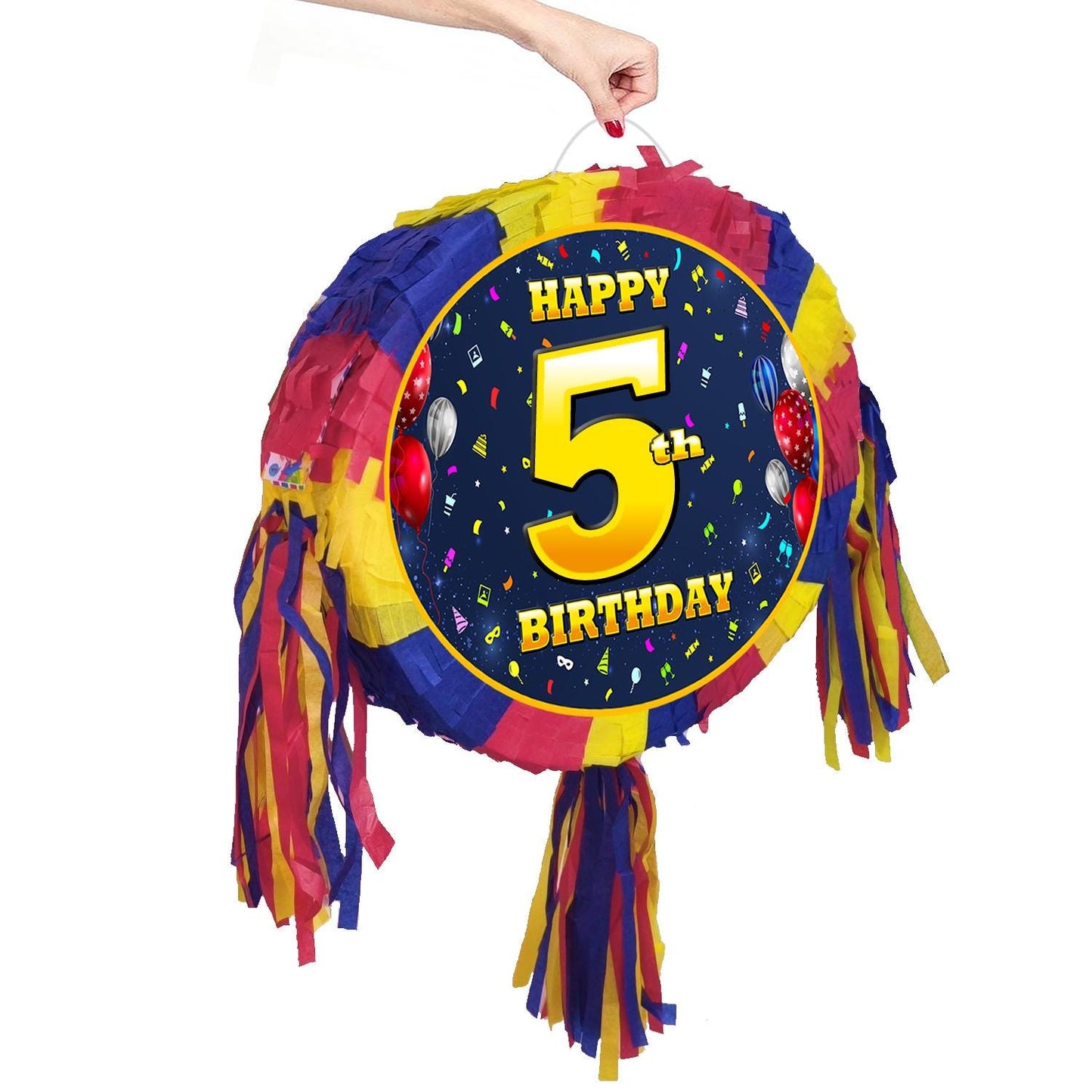 5th Birthday Pinata with Stick & Blindfold, Smash Game