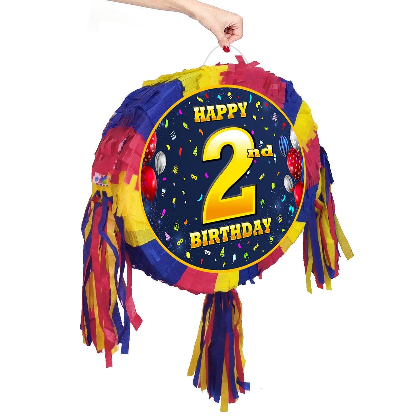 2nd Birthday Pinata with Stick & Blindfold