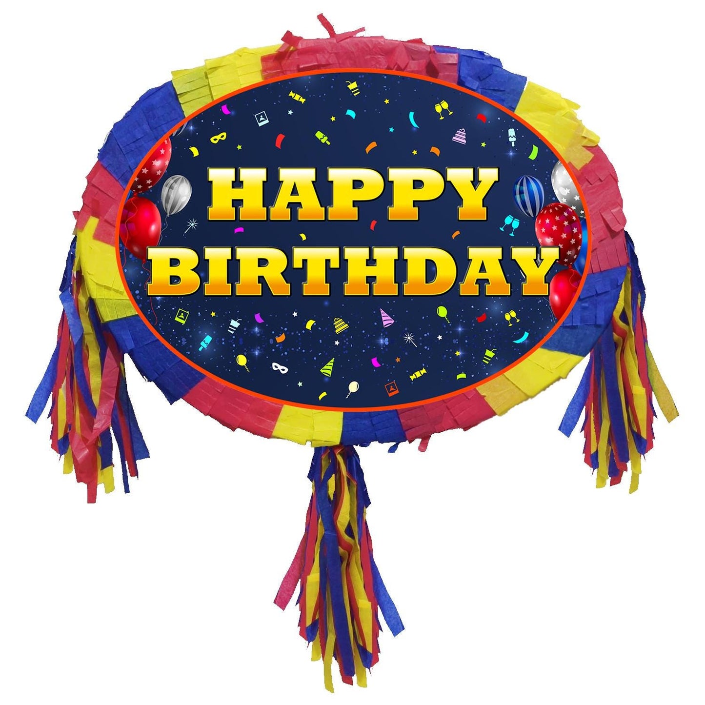 Happy Birthday Pinata with Stick & Blindfold
