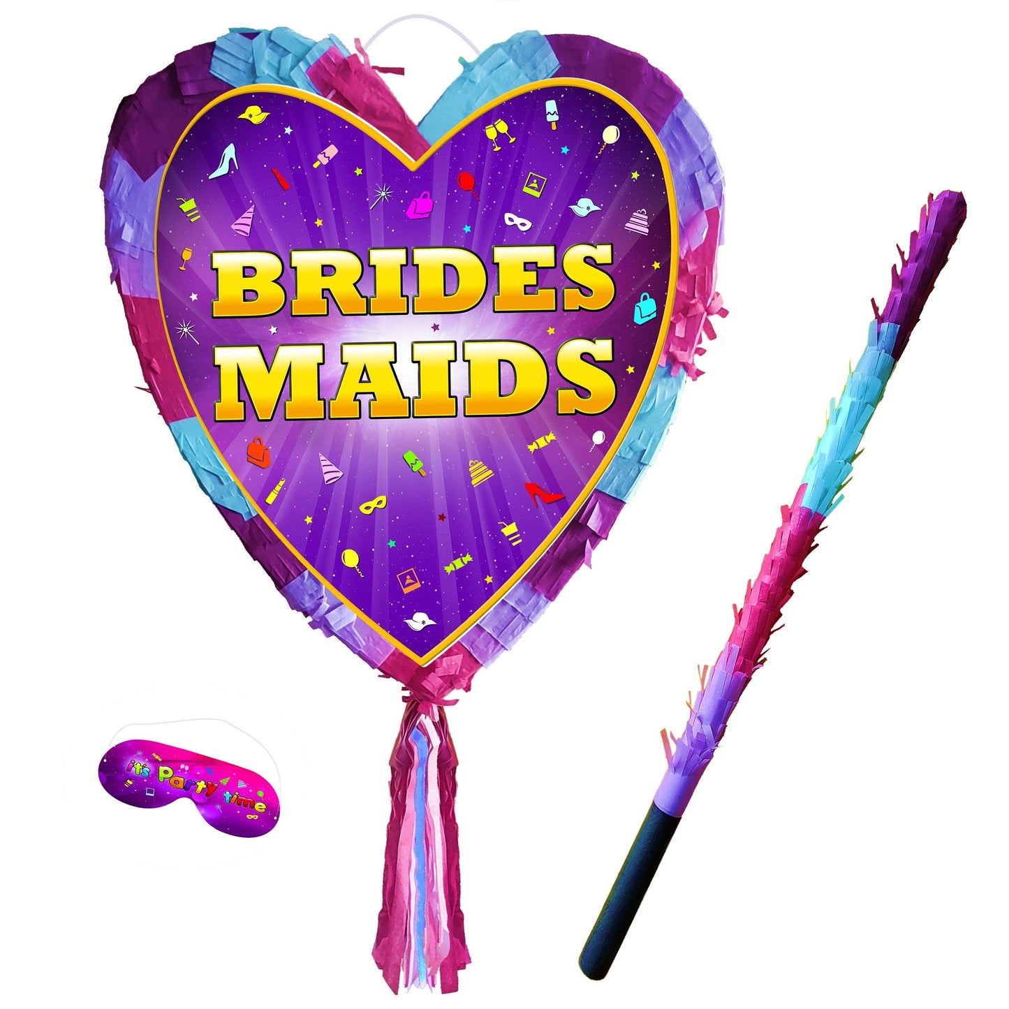 Bridesmaids heart pinata and stick girls Party love theme supplies happy Game team hen Do prom wedding stag bachelor bride to be night tribe