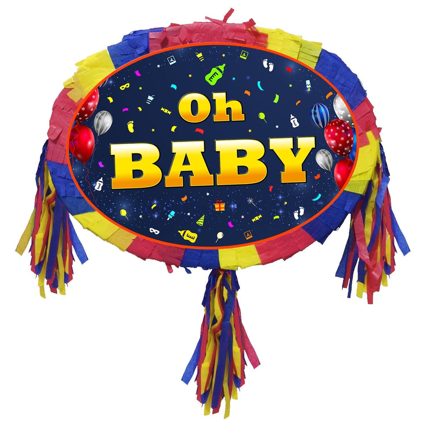Baby Shower Pinata with Stick & Blindfold: Unisex Party Game