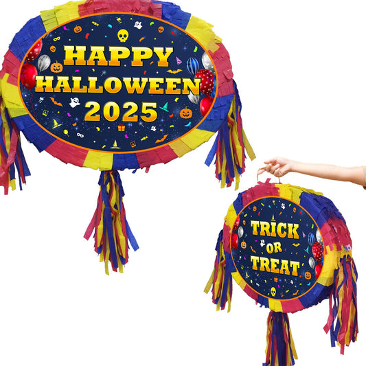 Halloween Pinata, Trick or Treat Party Game with Stick & Blindfold