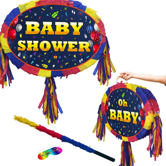 Baby Shower Pinata with Stick & Blindfold: Unisex Party Game