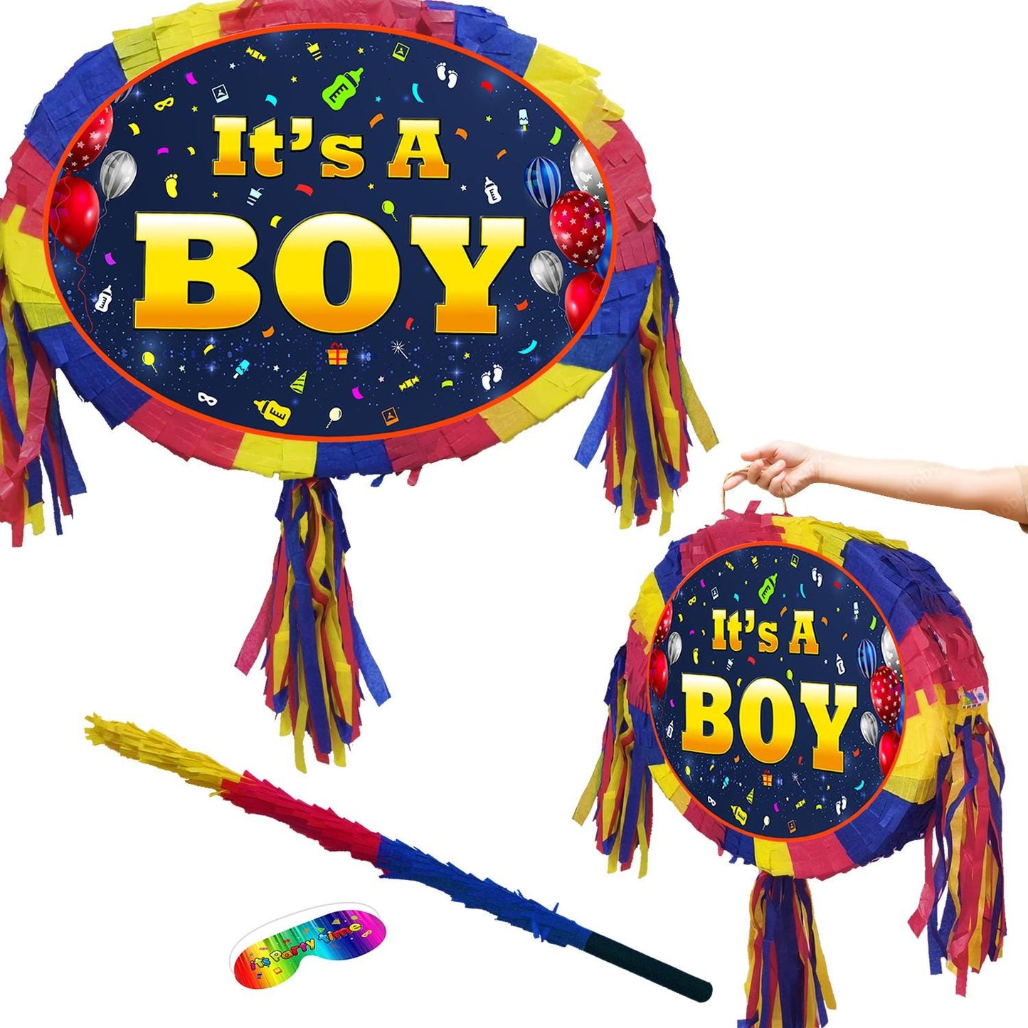 It's a Boy Pinata with Stick & Blindfold, Baby Shower Game