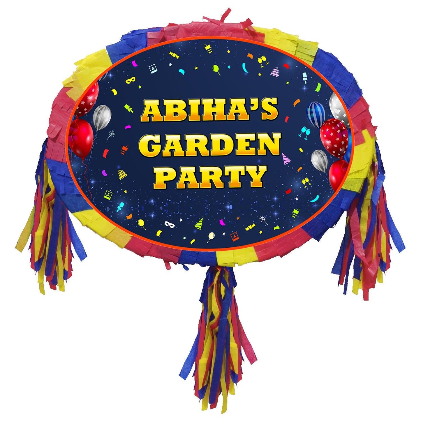 Personalised Pinata customised on demand order happy Birthday theme Party piñata supplies decorations stick Smash Game unisex photo print UK