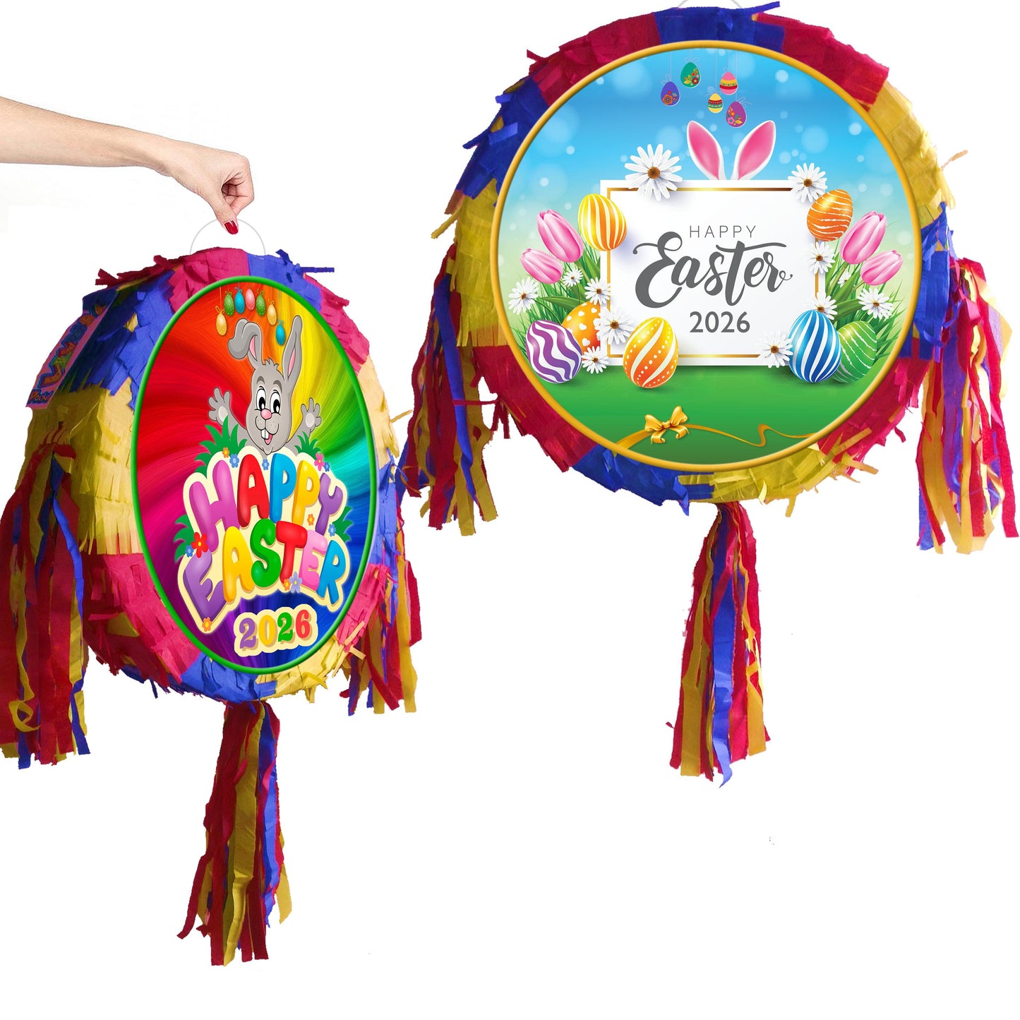 Easter Bunny Piñata with Stick and Blindfold