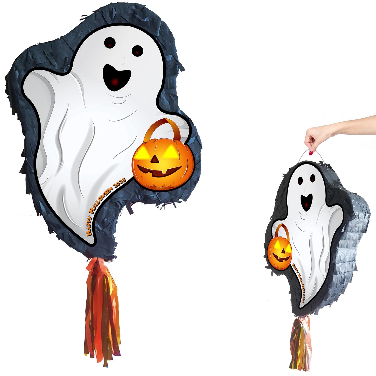 Ghost Piñata with Stick & Blindfold, Halloween Party Game