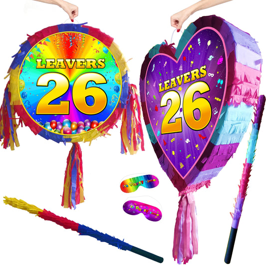 Leavers 26 Party Piñata with Stick & Blindfold, Graduation Theme
